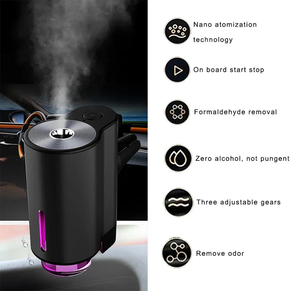 Car Air Freshener Aroma Diffuser With 3 Essential Oils