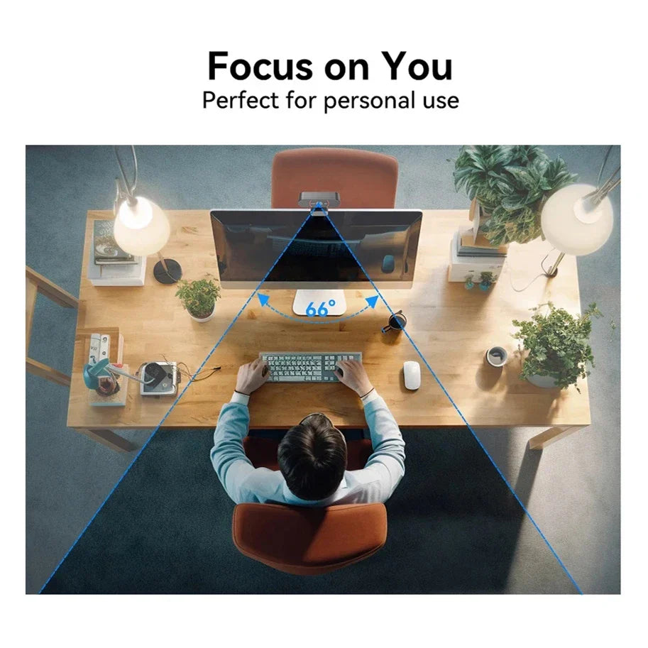 4K USB Mini Webcam with Sony Sensor Autofocus Black
