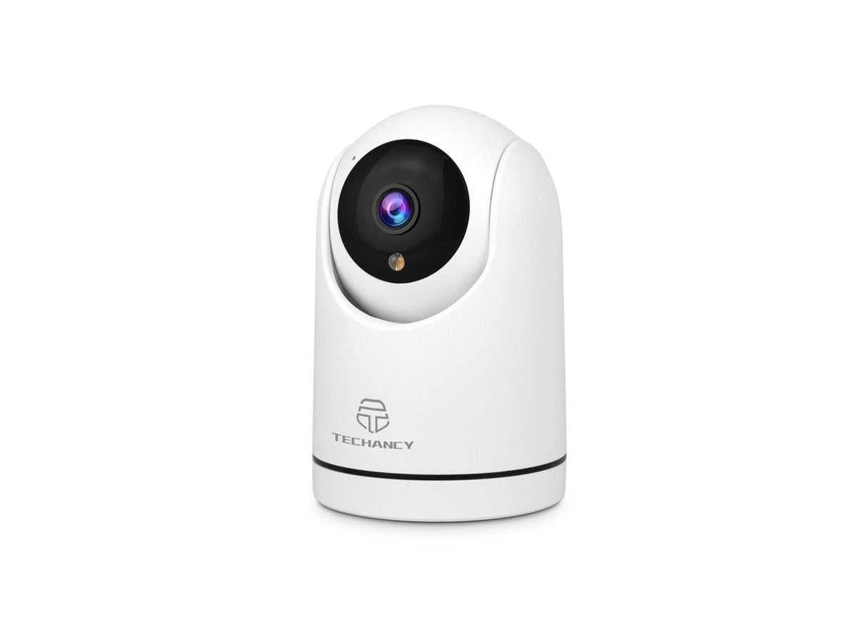 Techancy Câmara De Vigilância Sem Fios Branca SH042, 360° Interior, Visão Nocturna Hd 1080p, Áudio Bidirecional Wi-Fi